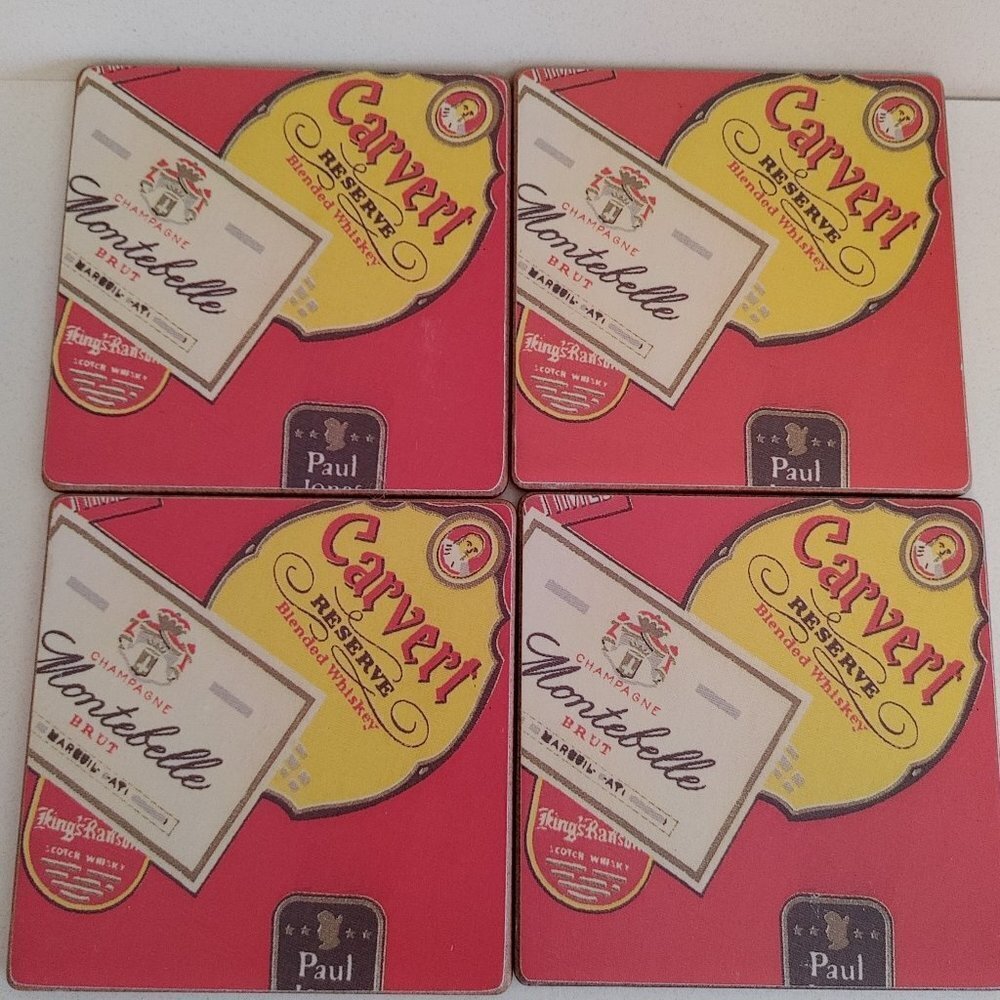 Lord Calvert Blended Whiskey Coaster Set of 4 Cork Coasters